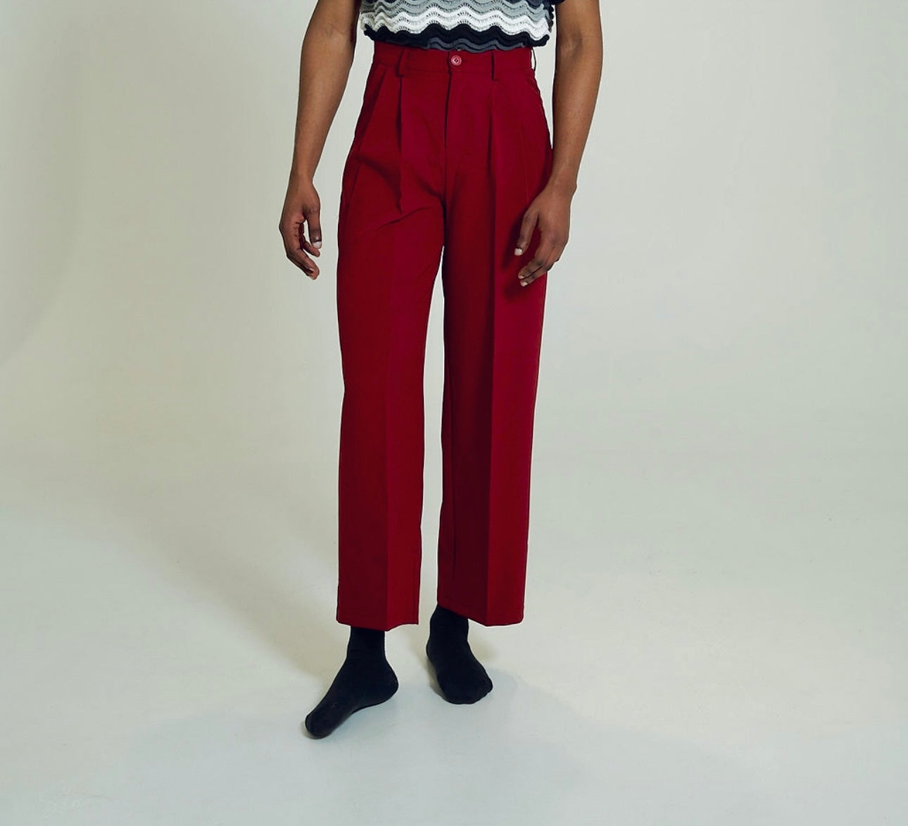 Pleated High-Waisted Trousers