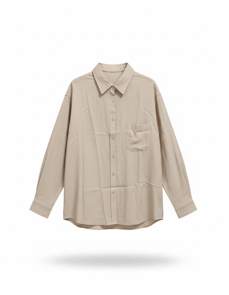 Oversized Collared Shirt with Pocket