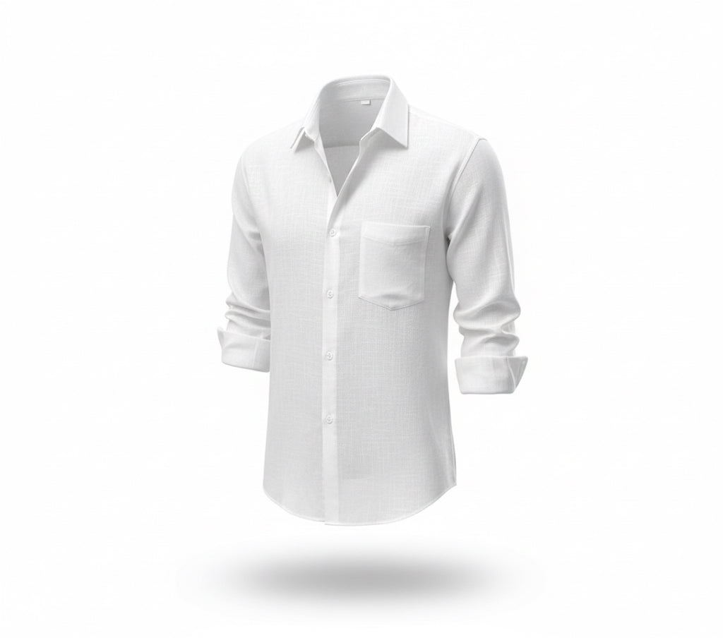 White Cotton Button-Up Shirt