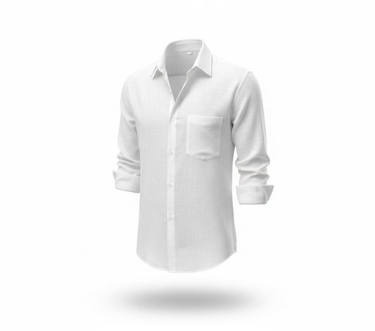 White Cotton Button-Up Shirt
