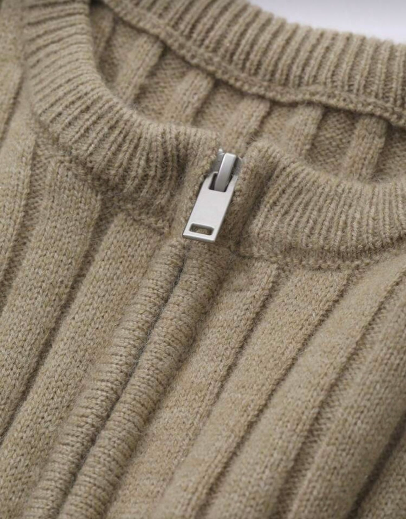 Ribbed Half-Zip Sweater