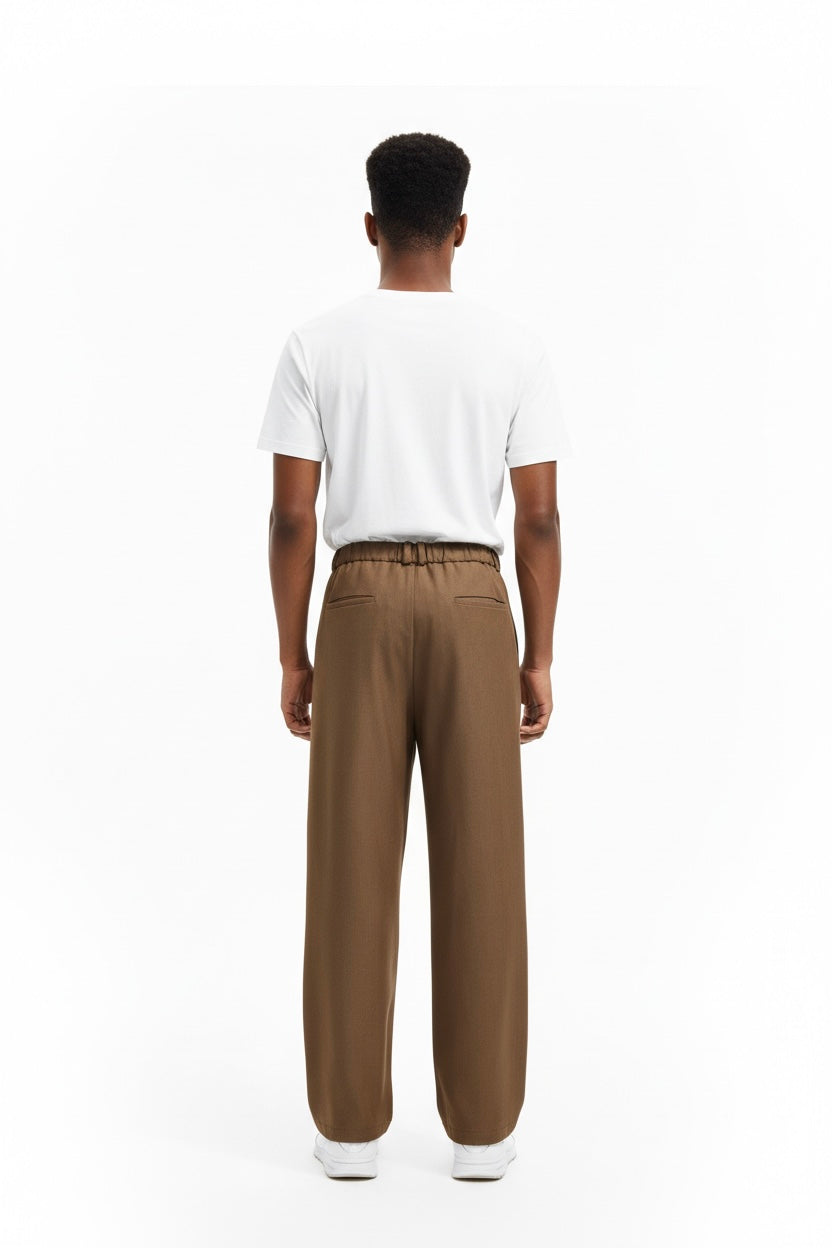 Mid-Waist Pleated Trousers