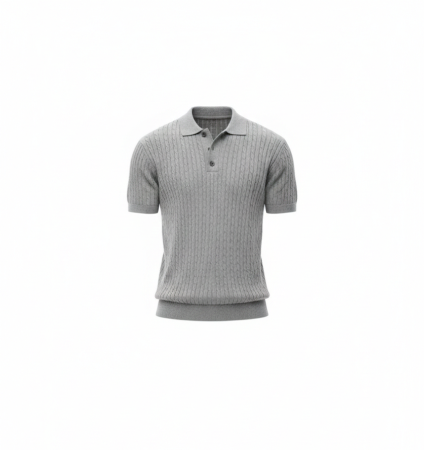 Grey Knitwear Polo