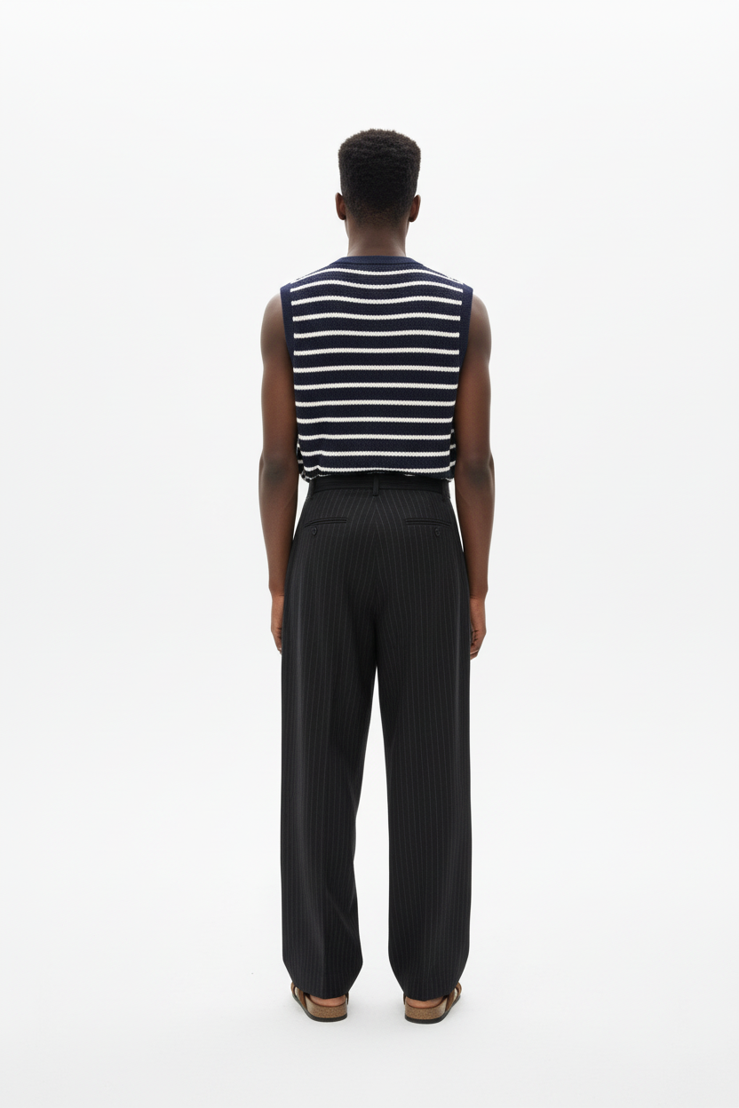 Oversized Tapered Pinstripe Pants