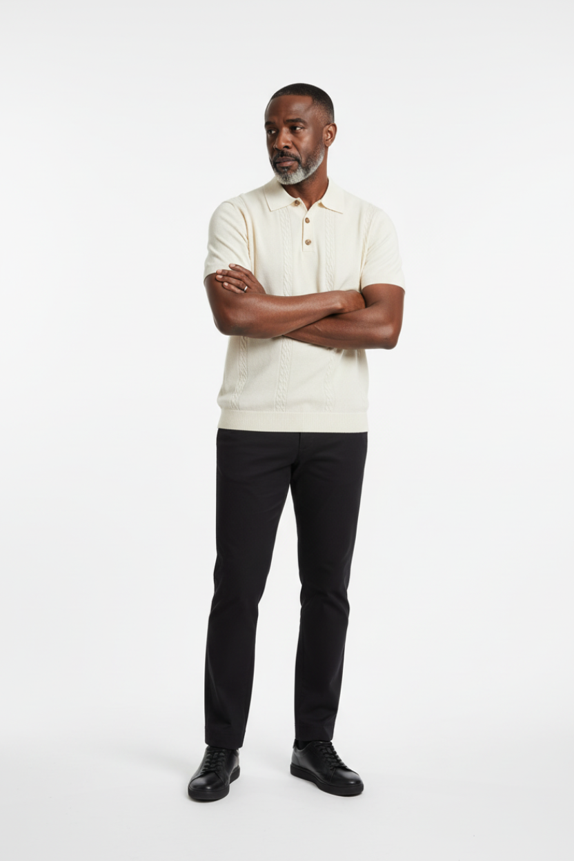 Preppy Style Knit Polo