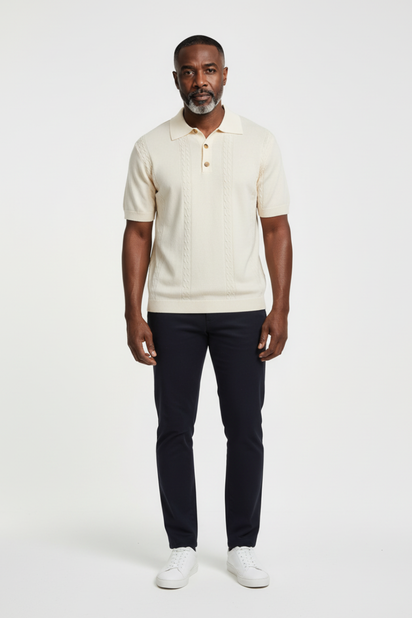 Preppy Style Knit Polo