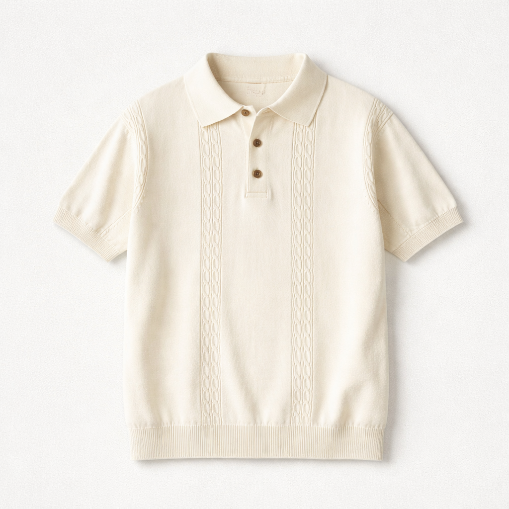 Preppy Style Knit Polo